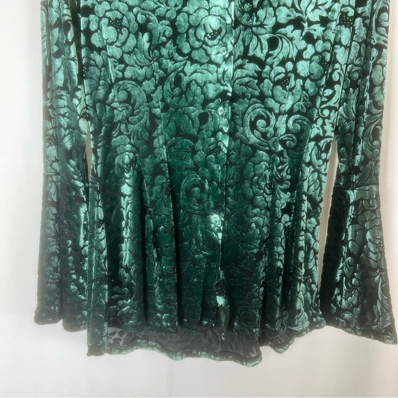 Ultra Pink Womens Whimsigoth Velvet Burnout Top Size S Bell Sleeve Fairy Grunge - Picture 5 of 14